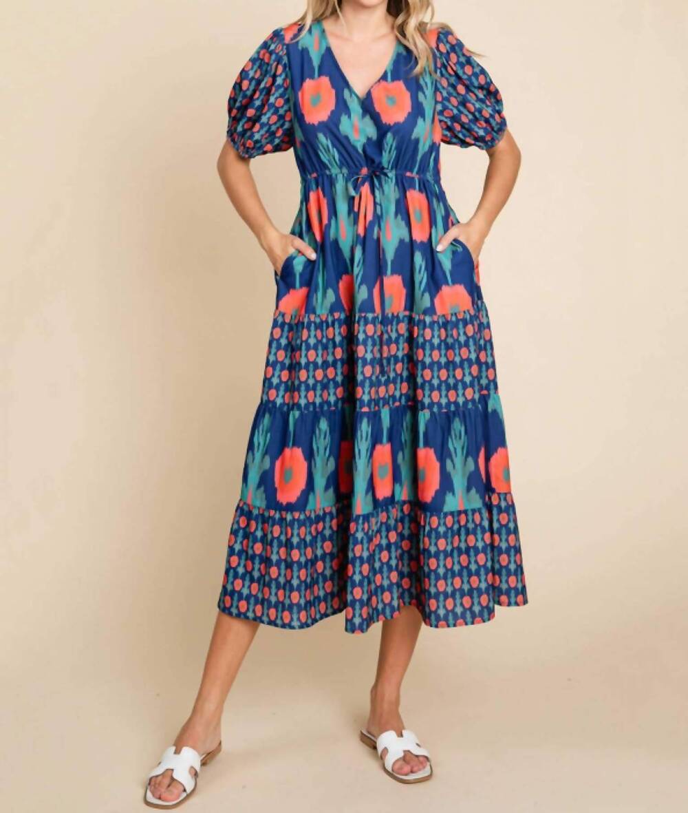NEW JODIFL floral print midi dress in navy